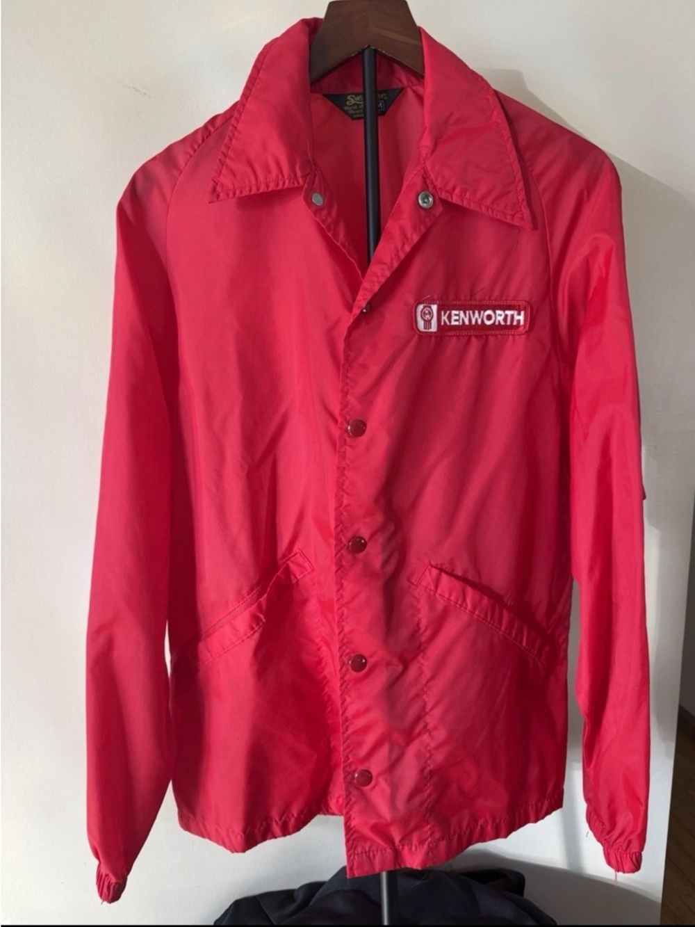Vintage KENWORTH Nylon Red Men's Lightweight Jacket